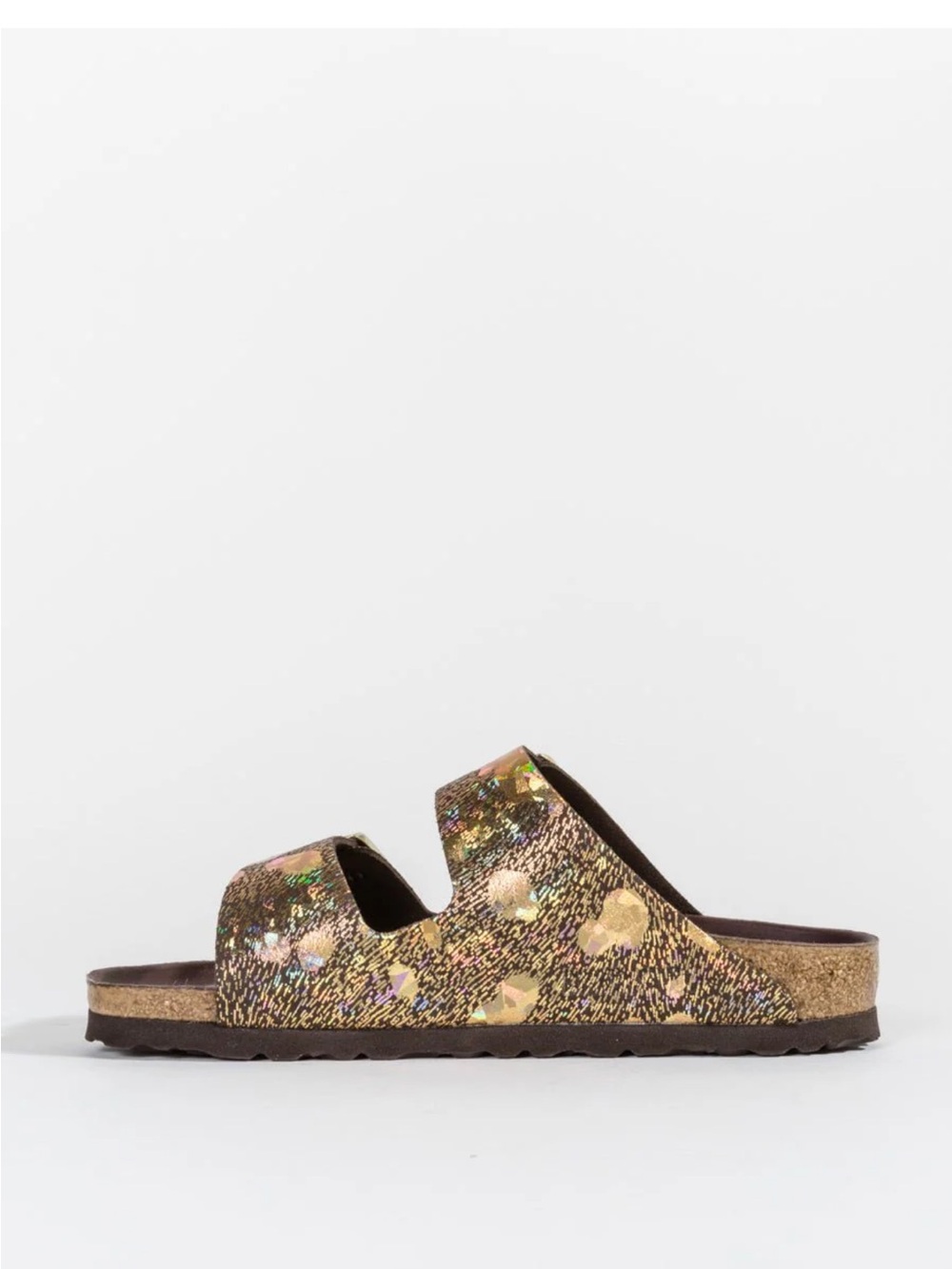 Birkenstock Arizona LUX Arizona Brown & Metallic Sandal in Iridescent Gold, USED - Picture 4 of 17